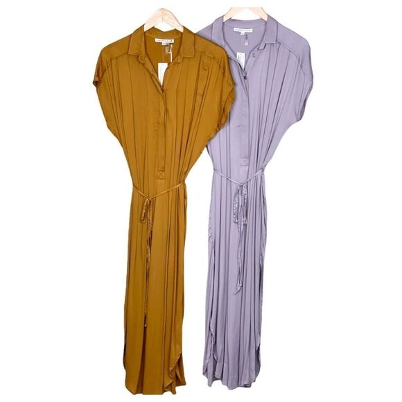 YOUNG Fabulous & Broke Maxi Shirtdress in Lilac and Gold - Picture 4 of 12